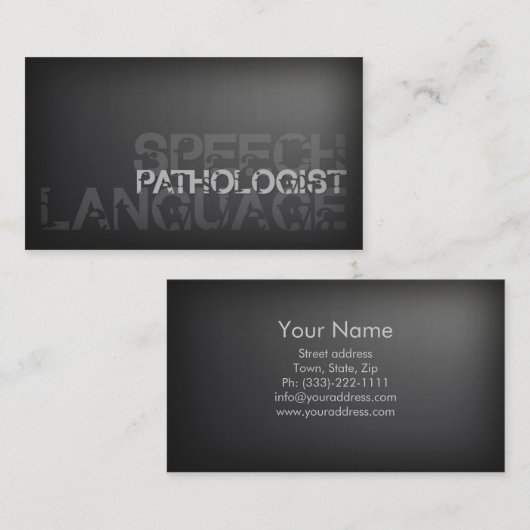 Eenvoudige Silver Speech Language Patholoog Card Visitekaartje (Voorkant / Achterkant)