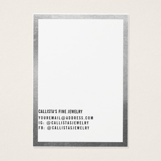 Eenvoudige Silver White Multiple Earring Display K Visitekaartje (Achterkant)