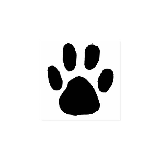 Eenvoudige Single Paw Print Outline Wood Art Stamp Rubberstempel (Afrduk)