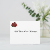 Eenvoudige Single Red Rose Custom Message Briefkaa Briefkaart (Staand voorkant)