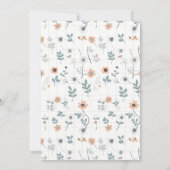 Eenvoudige sip and see party uitnodigen met bloeme kaart (Achterkant)