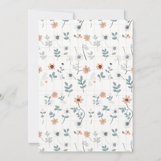 Eenvoudige sip and see party uitnodigen met bloeme kaart (Achterkant)