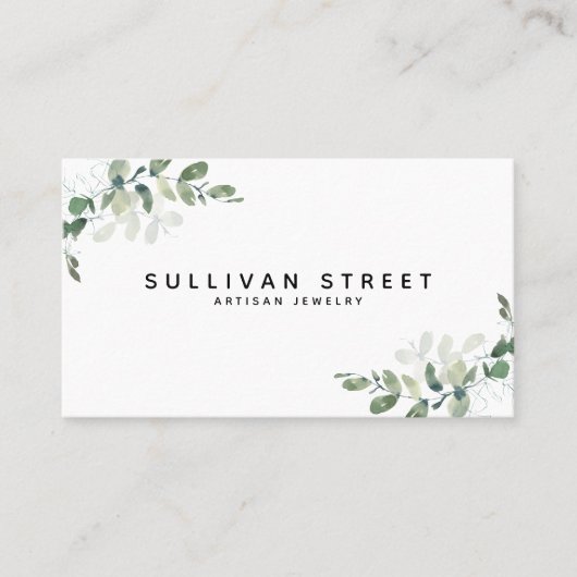 Eenvoudige siroop van Eucalyptus Greenery Visitekaartje (Voorkant)