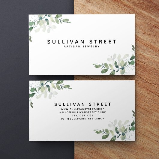 Eenvoudige siroop van Eucalyptus Greenery Visitekaartje