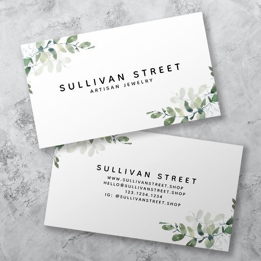 Eenvoudige siroop van Eucalyptus Greenery Visitekaartje