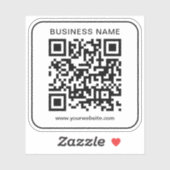 Eenvoudige Sjabloon Aangepaste bedrijfsnaam URL QR Sticker (Vel)