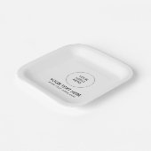 Eenvoudige Sjabloon Bedrijf Logo Tekst hier Clean Papieren Bordje (Gebogen)