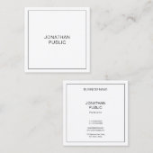 Eenvoudige Sjabloon Elegant Modern Professioneel Vierkante Visitekaartje (Voorkant / Achterkant)