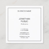 Eenvoudige Sjabloon Elegant Modern Professioneel Vierkante Visitekaartje (Achterkant)