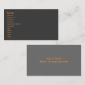 Eenvoudige Sjabloon, gewoon grafiet+grijs, DIY-kle Visitekaartje (Voorkant / Achterkant)