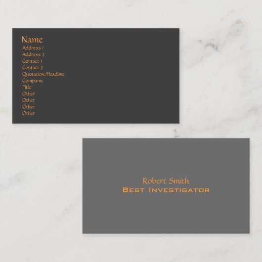 Eenvoudige Sjabloon, gewoon grafiet+grijs, DIY-kle Visitekaartje (Voorkant / Achterkant)