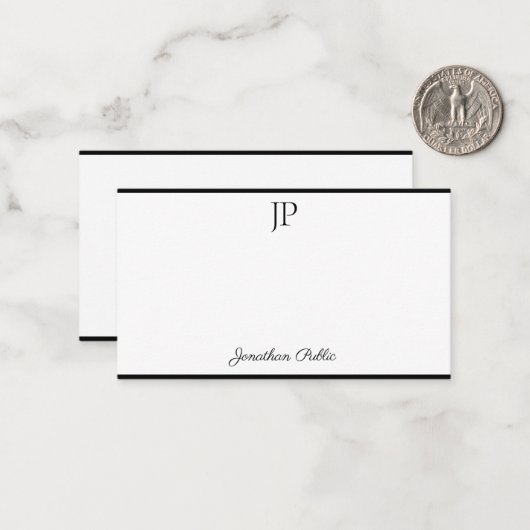 Eenvoudige Sjabloon handschriftafbeeldingsmonogram (Voorkant / Achterkant in situ)