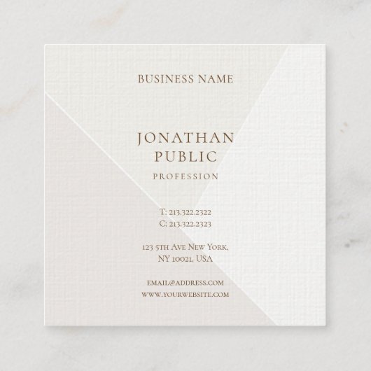Eenvoudige Sjabloon Minimalistisch Modern Premium  Vierkante Visitekaartje (Achterkant)