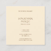 Eenvoudige Sjabloon Minimalistisch Modern Stijlvol Vierkante Visitekaartje (Achterkant)