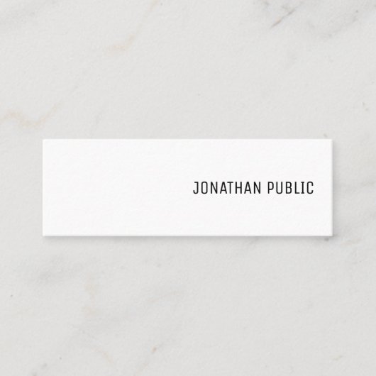 Eenvoudige Sjabloon Modern Elegant Minimalistisch  Mini Visitekaartje (Voorkant)
