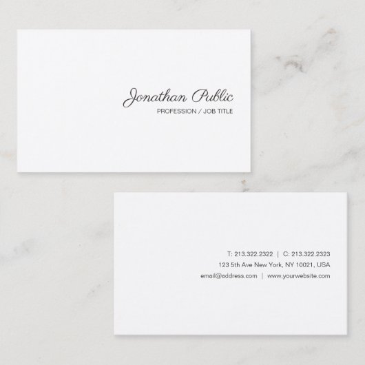 Eenvoudige Sjabloon Modern handgeschreven scriptna Visitekaartje (Voorkant / Achterkant)