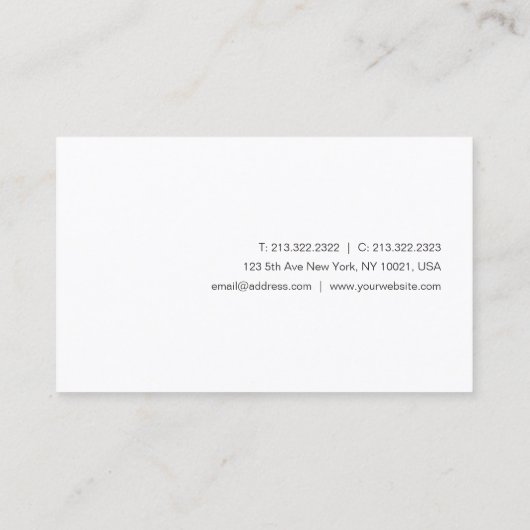 Eenvoudige Sjabloon Modern handgeschreven scriptna Visitekaartje (Achterkant)