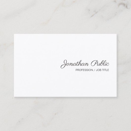 Eenvoudige Sjabloon Modern handgeschreven scriptna Visitekaartje (Voorkant)