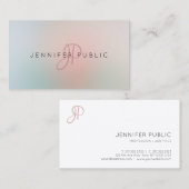 Eenvoudige Sjabloon Moderne monogram Elegant Color Visitekaartje (Voorkant / Achterkant)