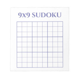 Eenvoudige Sjabloon Periwinkle en White 9x9 Sudoku Notitieblok
