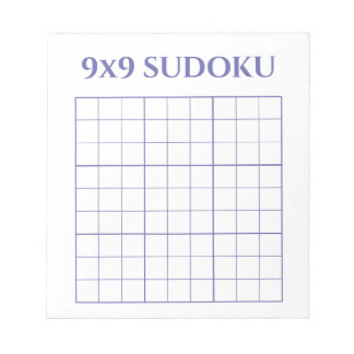 Eenvoudige Sjabloon Periwinkle en White 9x9 Sudoku Notitieblok
