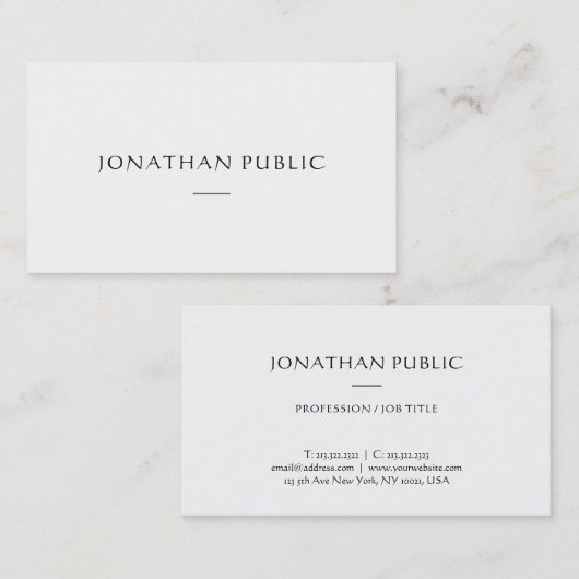 Eenvoudige Sjabloon Professioneel Minimalistisch M Visitekaartje (Voorkant / Achterkant)