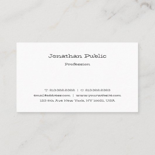 Eenvoudige Sjabloon Professioneel Modern Cool Scri Visitekaartje (Achterkant)