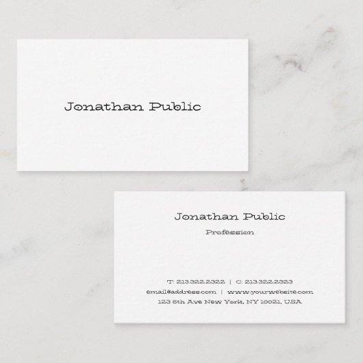 Eenvoudige Sjabloon Professioneel Modern Cool Scri Visitekaartje (Voorkant / Achterkant)