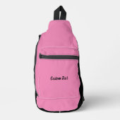 Eenvoudige Sjabloon roze en zwarte tekst Sling Bag (Voorkant)