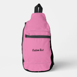 Eenvoudige Sjabloon roze en zwarte tekst Sling Bag