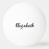 Eenvoudige Sjabloon Script-tekst in wit en zwart Pingpongbal (Achterkant)