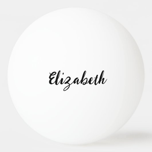 Eenvoudige Sjabloon Script-tekst in wit en zwart Pingpongbal (Achterkant)