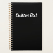 Eenvoudige Sjabloon Tekst zwart-wit en witscript Planner (Voorkant)