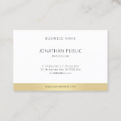 Eenvoudige Sjabloon Trendy Elegant Goud Wit Modern Visitekaartje (Achterkant)
