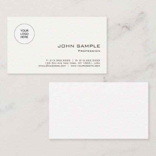 Eenvoudige Sjabloon Upload uw Logo naar Visitekaartje (Voorkant / Achterkant)