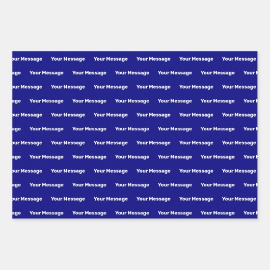 Eenvoudige Sjabloon van de Blauwe en Witte Tekst v Inpakpapier Vel (Voorkant 3)