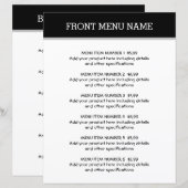Eenvoudige sjabloon van de prijslijst van het menu (Voorkant / Achterkant)