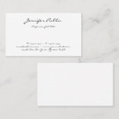 Eenvoudige Sjabloon van handmatige tekst van handm Visitekaartje (Voorkant / Achterkant)