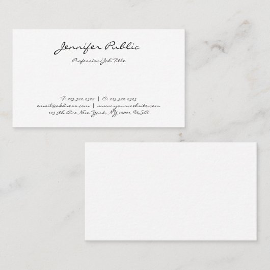 Eenvoudige Sjabloon van handmatige tekst van handm Visitekaartje (Voorkant / Achterkant)