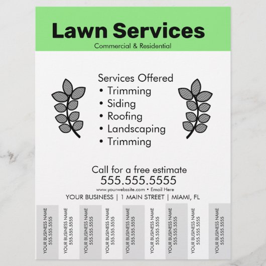Eenvoudige Sjabloon van Lawn Services Foto van bro Flyer (Voorkant)