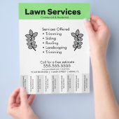 Eenvoudige Sjabloon van Lawn Services Foto van bro Flyer (Hand)
