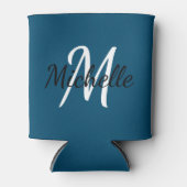 Eenvoudige Sjabloon van standaard blauw en wit mon Blikjeskoeler (Voorkant)