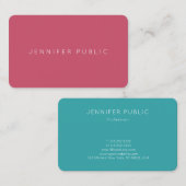 Eenvoudige Sjabloon voor trendkleuren in design —  Visitekaartje (Voorkant / Achterkant)