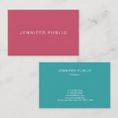 Eenvoudige Sjabloon voor trendkleuren in design — Visitekaartje (Voorkant / Achterkant)