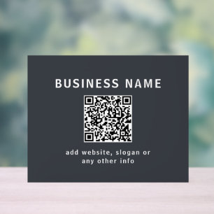 Eenvoudige Sjabloon voor uw QR-code Donker grijs Acryl Bord