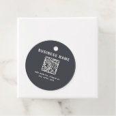 Eenvoudige Sjabloon voor uw QR-code | Donker grijs Bedankjes Labels (In situ)