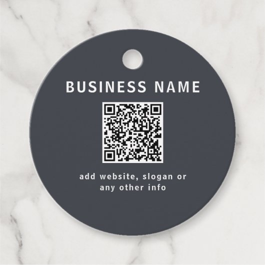 Eenvoudige Sjabloon voor uw QR-code | Donker grijs Bedankjes Labels (Voorkant)