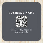 Eenvoudige Sjabloon voor uw QR-code | Donker grijs Kartonnen Onderzetters