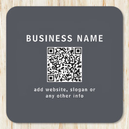 Eenvoudige Sjabloon voor uw QR-code | Donker grijs Kartonnen Onderzetters