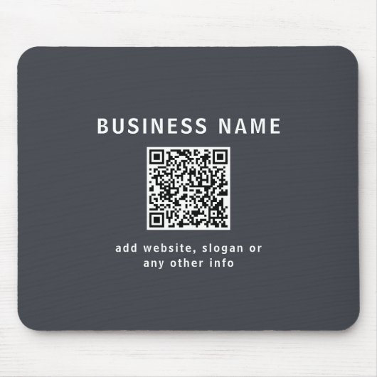 Eenvoudige Sjabloon voor uw QR-code | Donker grijs Muismat (Voorkant)